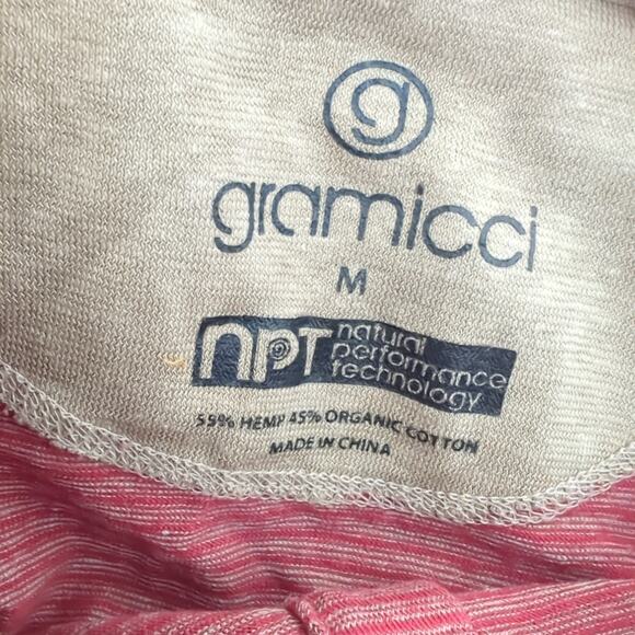 Gramicci Men's Hemp Organic Cotton Striped Long Sleeve Henley Shirt Red Medium - Picture 3 of 6